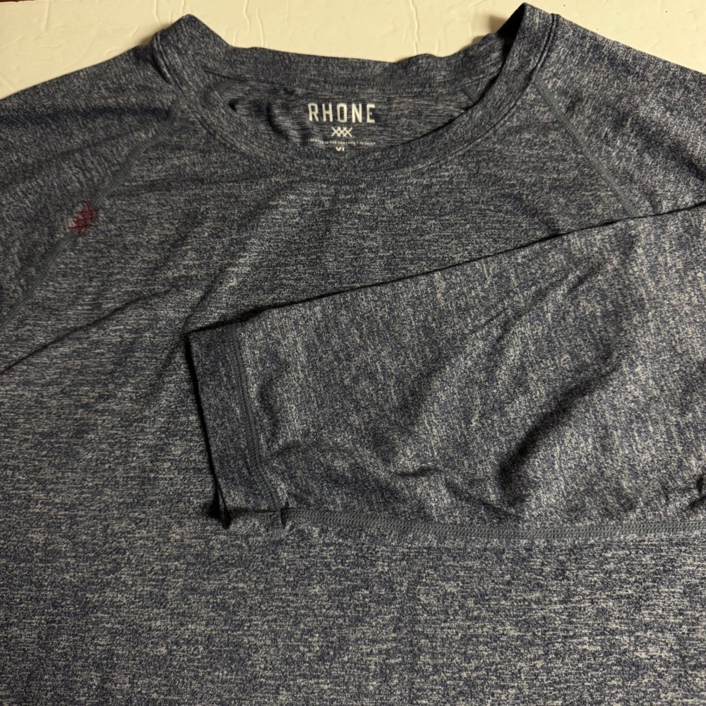 RHONE Men's Long Sleeve‎ Workout Shirt Training Tee Athletic Heather Blue XL